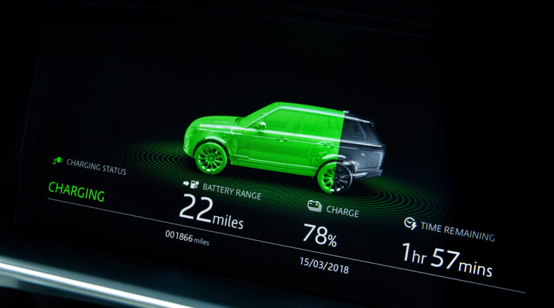 Range Rover PHEV charging indicator