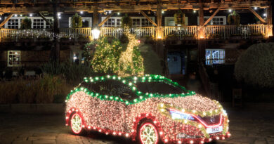 Nissan Leaf as a Christmas tree