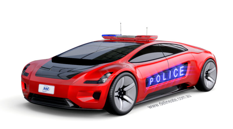 Aussie EV police car concept SAE