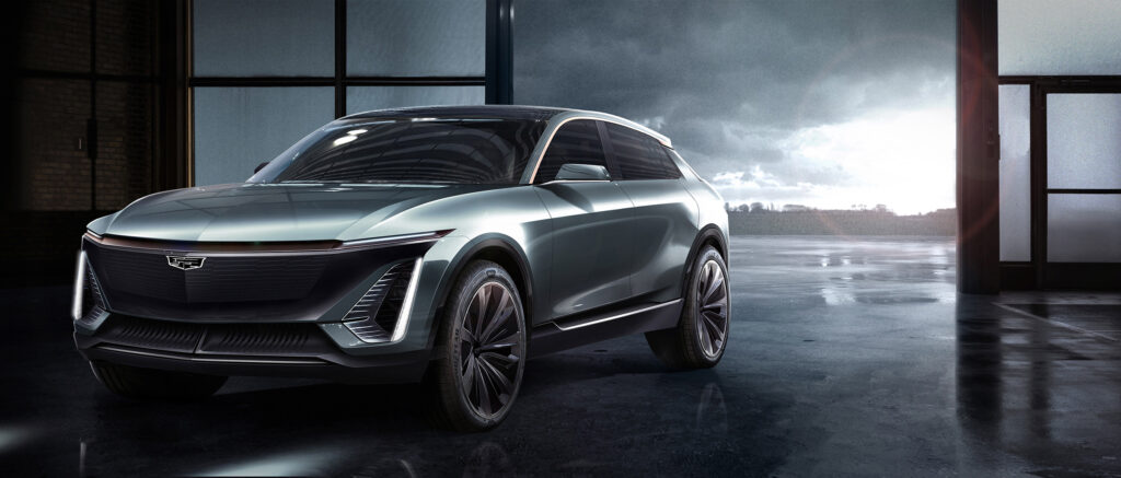 Cadillac concept car that points towards the brand's first EV, to be called the Lyriq