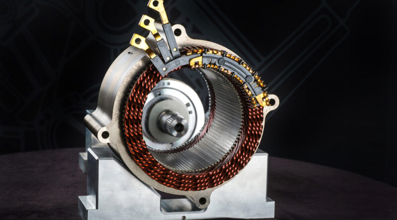 Electric motor from General Motors: this is a pre-production stator and rotor built in Michigan