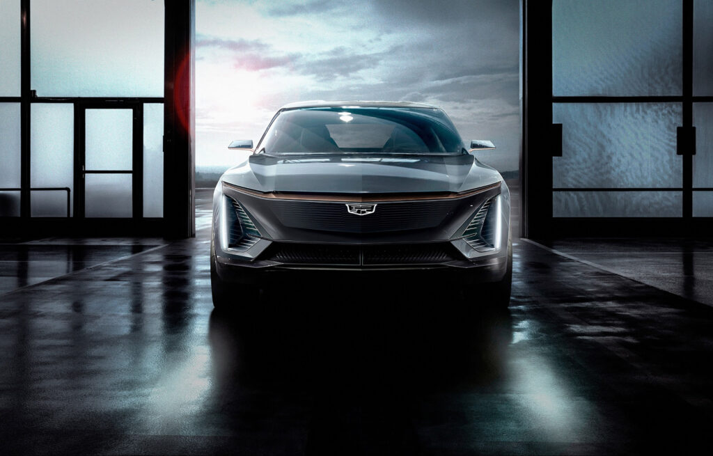 Cadillac concept car that points towards the brand's first EV, to be called the Lyriq