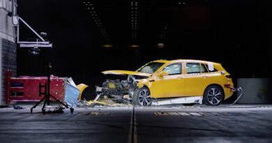 Mercedes-Benz EQC undergoing crash test analysis