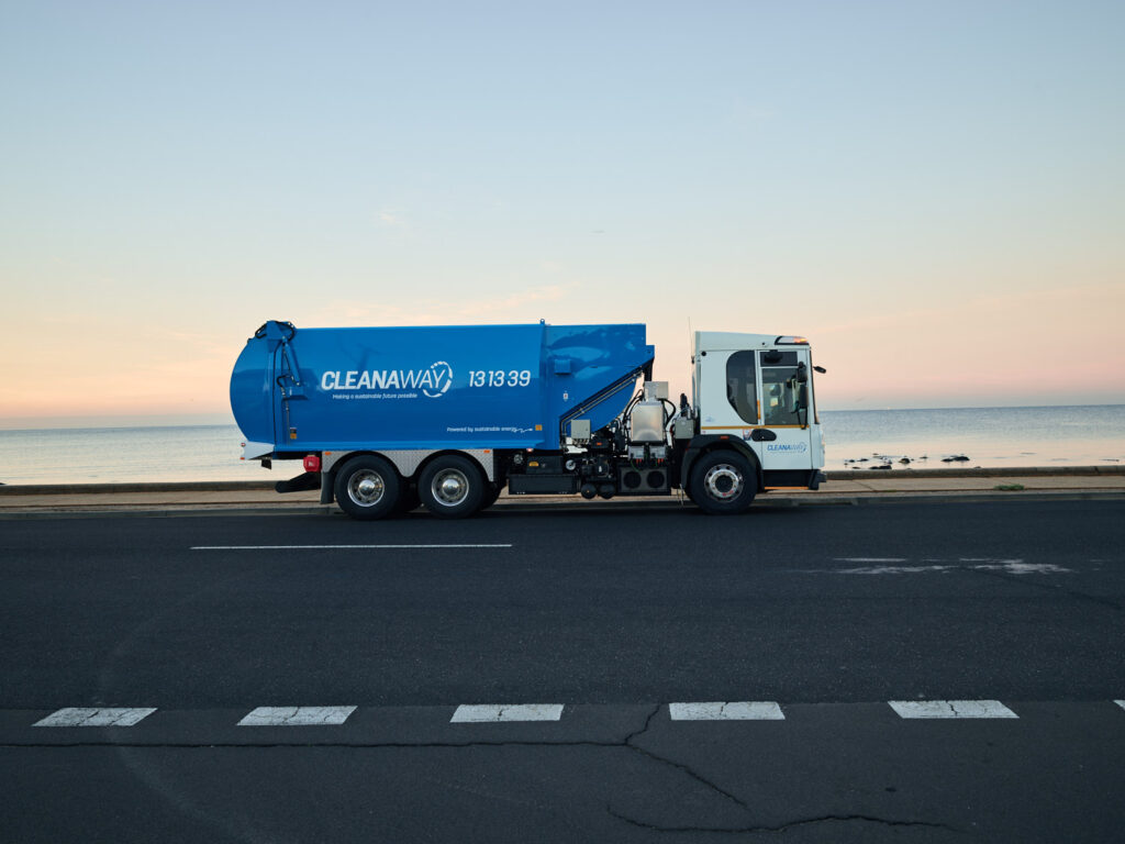 Australian electric garbage truck on Cleanaway's fleet