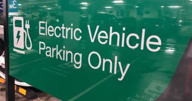 Generic electric car charging sign in a Sydney shopping centre carpark