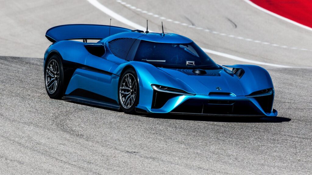 Nio EP9 supercar that set a Nurburgring electric car lap record of 6:45.90 in 2017