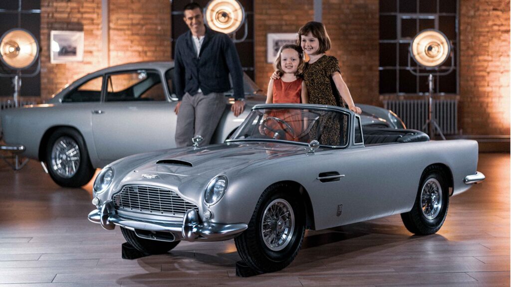 Aston Martin DB5 Junior electric kids car created by The Little Car Company in partnership with Aston Martin