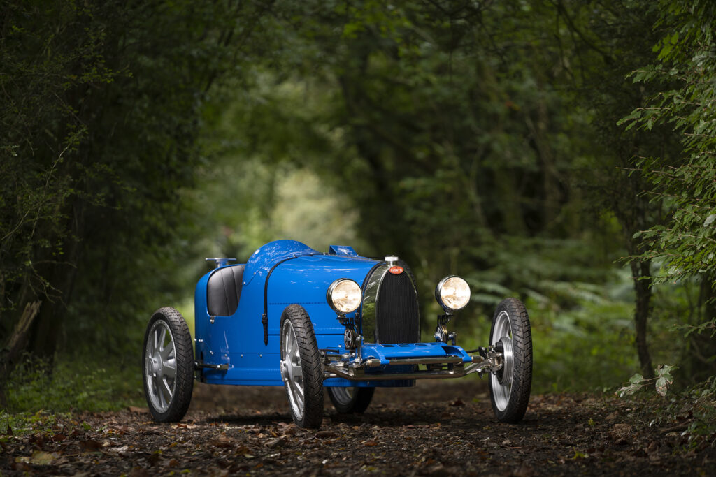 Bugatti Baby II electric kids car based on the Bugatti Type 35 created by The Little Car Company in partnership with Bugatti