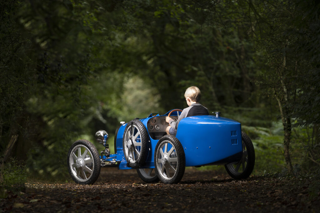 Bugatti Baby II electric kids car based on the Bugatti Type 35 created by The Little Car Company in partnership with Bugatti