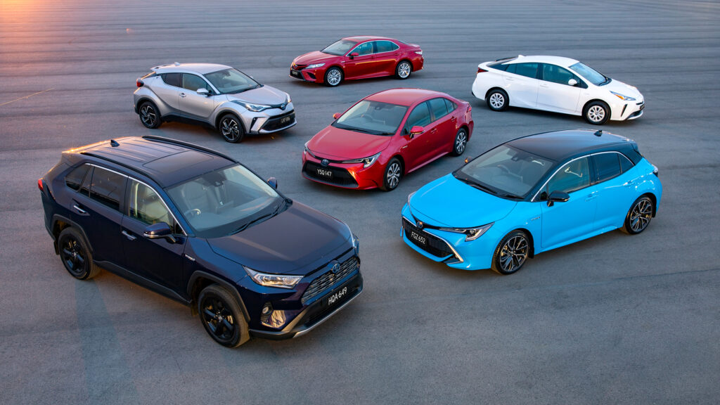 Toyota hybrids: RAV4, C-HR, Camry, Prius, Corolla hatch and Corolla sedan