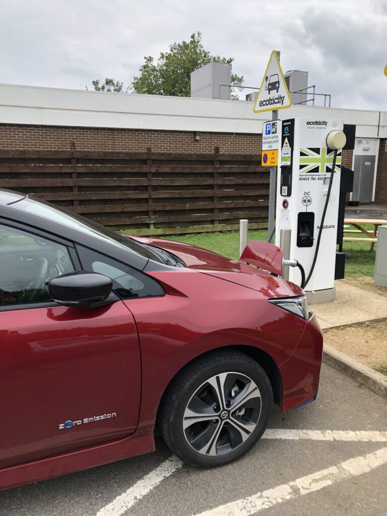 Nissan Leaf e+ charging in the UK