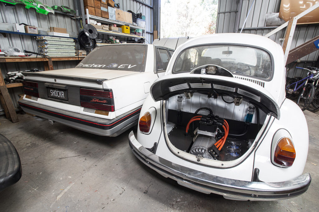 Traction EV 1987 Nissan R31 Skyline and VW Beetle with electric conversions