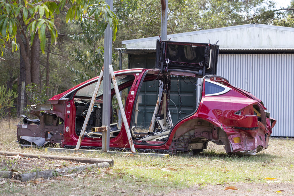 Tesla Model X parts car at Traction EV