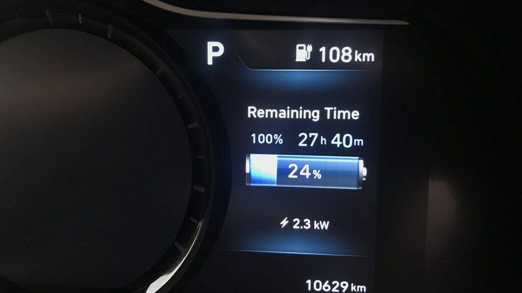Hyundai Kona Electric's lengthy charge time when using a domestic socket