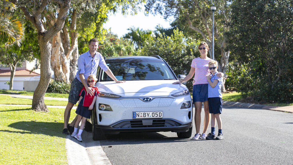 2020 Hyundai Kona Electric with the Curry Family