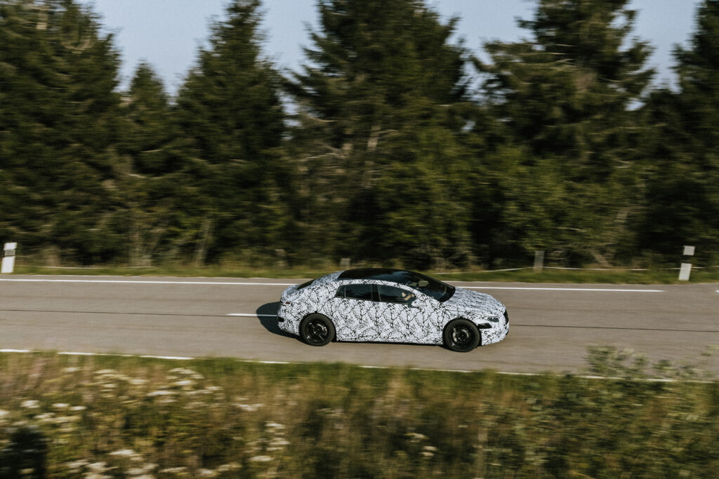 Mercedes-Benz EQS electric car undergoing testing