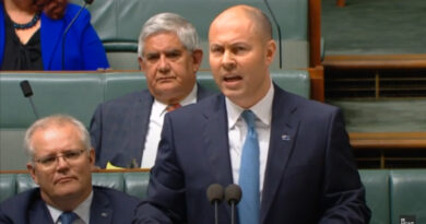 Australian Federal Treasurer Josh Frydenberg delivering the 2020/2021 budget, which provided investment for some electric car projects