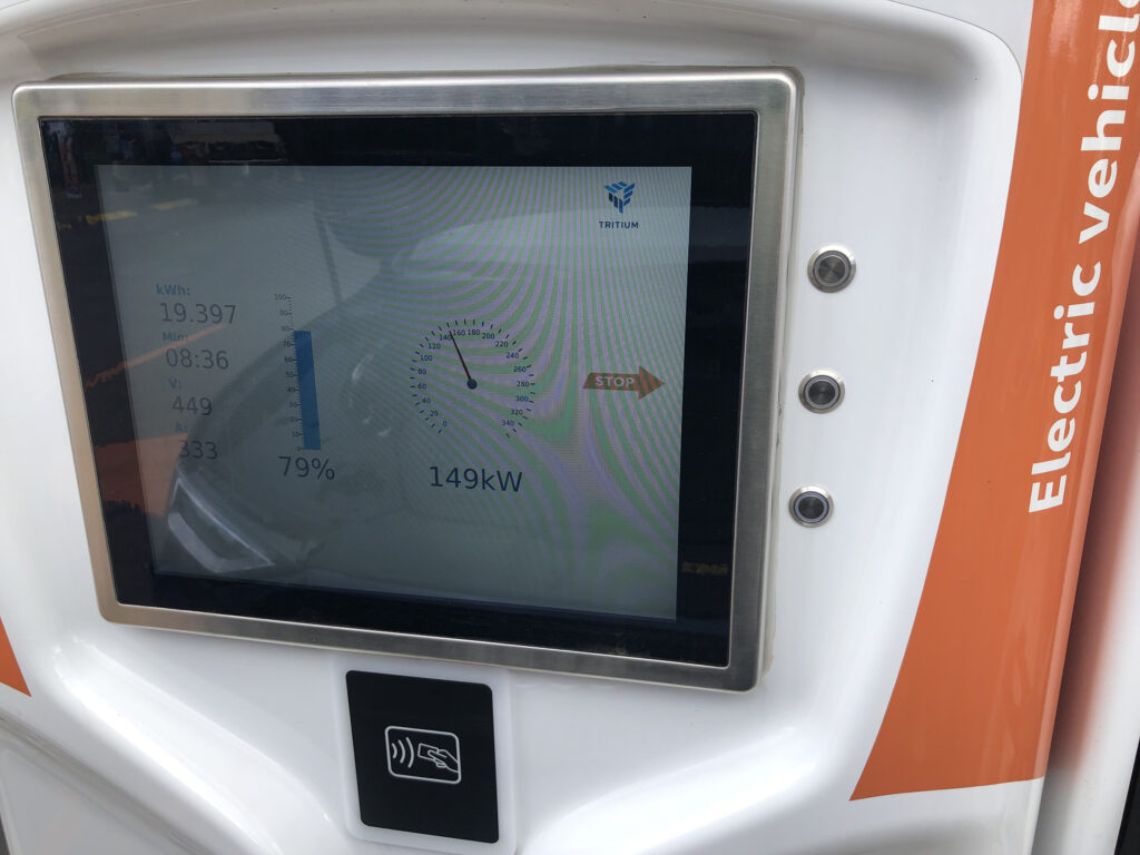 Chargefox ultra-rapid charger at Goulburn providing 149kW to an Audi e-Tron 55 Quattro