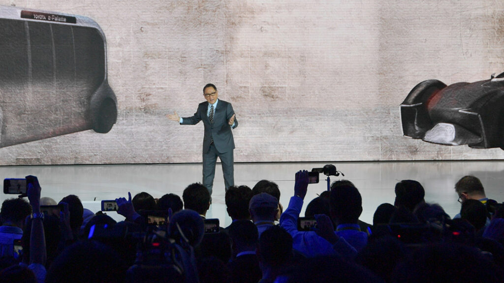 Toyota boss Akio Toyoda at the 2019 Tokyo motor show