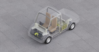 Designs showing an electric tuk tuk created by D2H Advanced Technologies in the UK