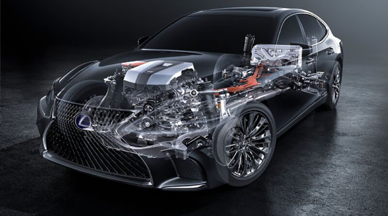Lexus LS500h hybrid system cutaway
