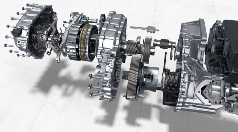 Porsche Taycan two-speed transmission exploded diagram