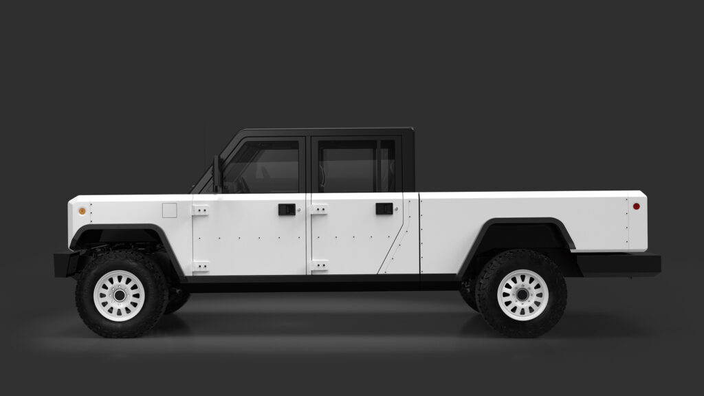 Bollinger B2 electric pickup truck in its "production-intent" final design