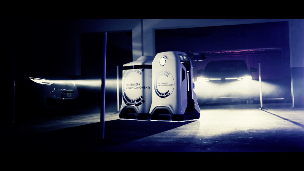 Volkswagen mobile charging robot protoype