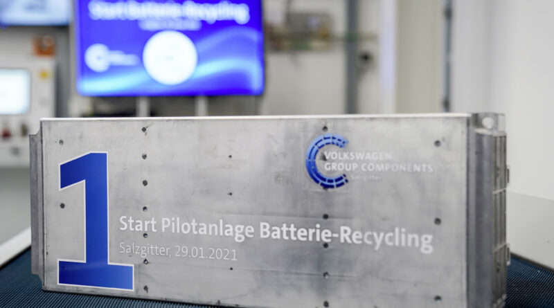 Volkswagen battery recycling pilot plant in Salzgitter, Germany
