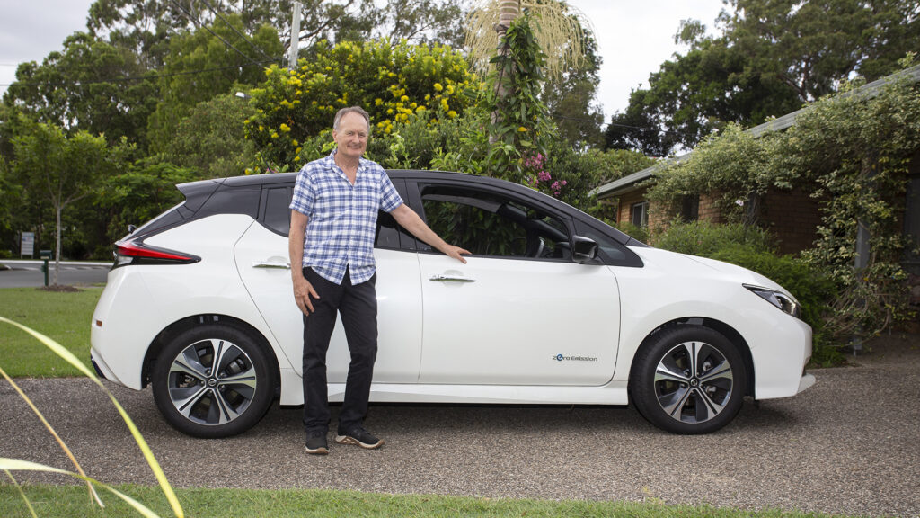 Noel St. John Wood with his 2019 Nissan Leaf
