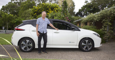 Noel St. John Wood with his 2019 Nissan Leaf