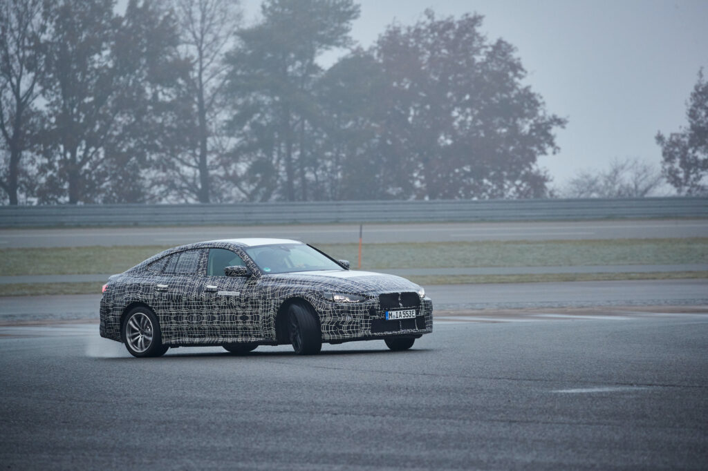 BMW i4 prototype drifting