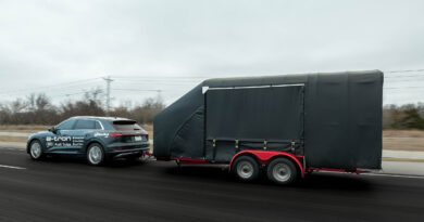 The Audi e-Tron electric SUV towing a 1814kg trailer in the United States