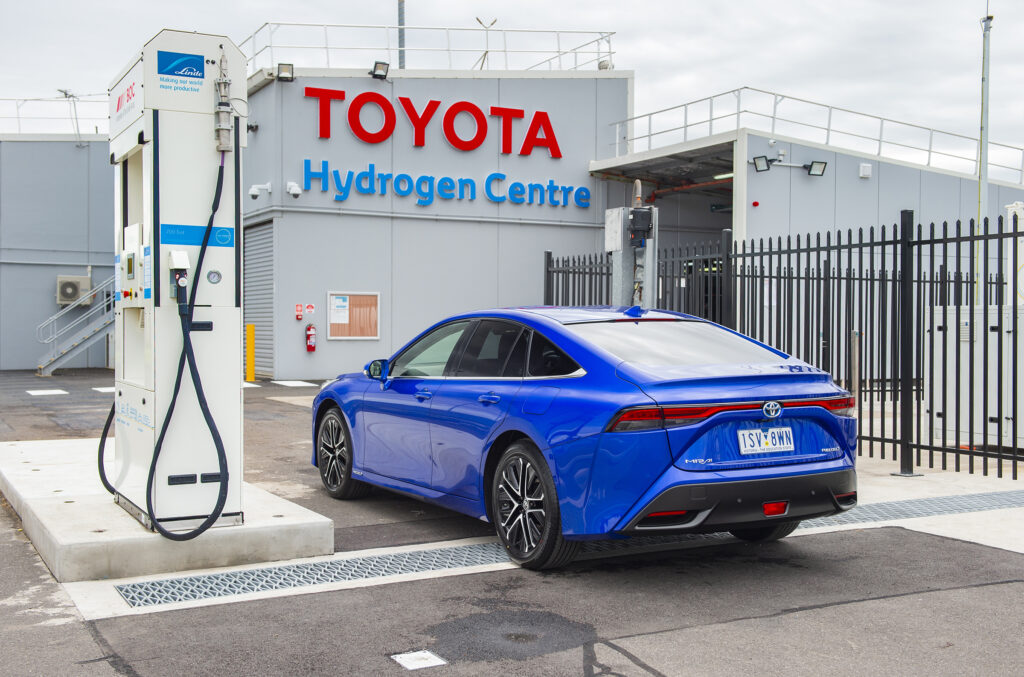 The Toyota Mirai at Toyota's Hydrogen Centre at Altona, west of the Melbourne CDB