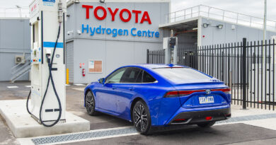 The Toyota Mirai at Toyota's Hydrogen Centre at Altona, west of the Melbourne CDB