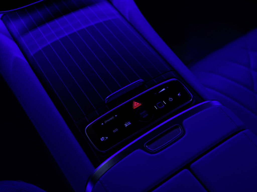 Interior of the Mercedes-Benz EQS electric limousine