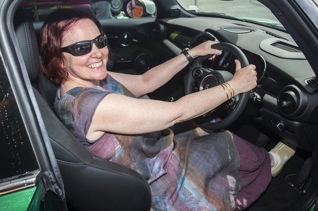Pippa Shaw with her 2020 Mini Cooper SE First Edition