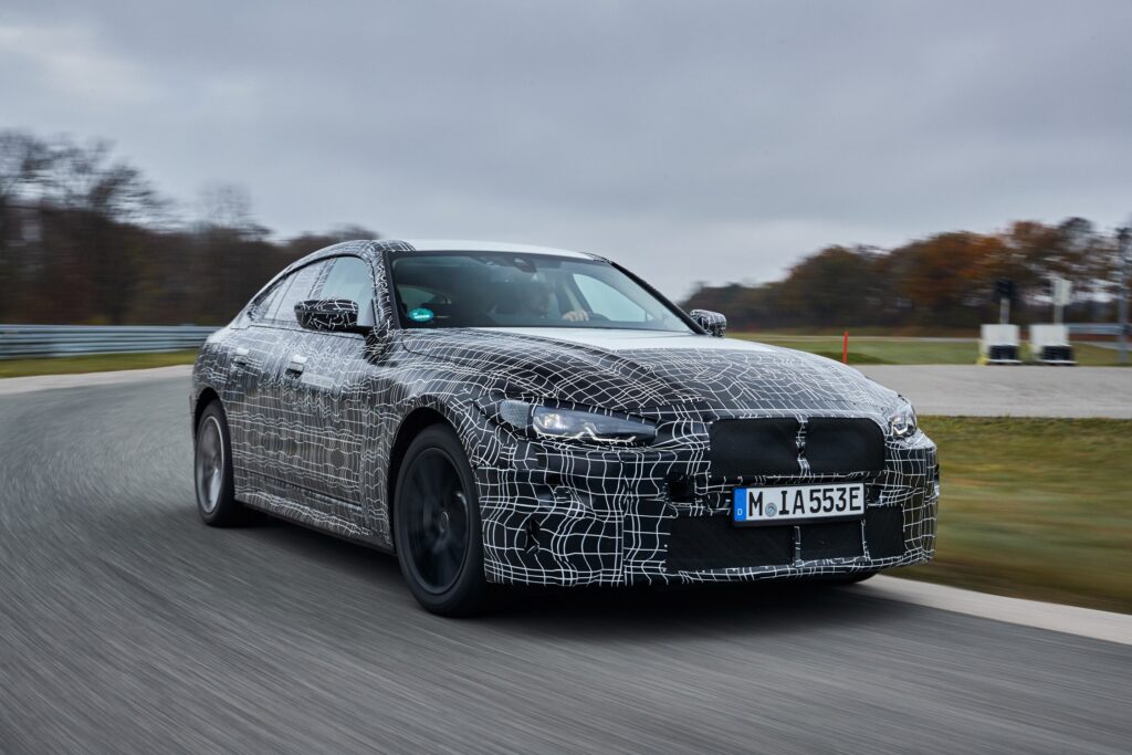 Camouflaged BMW i4 prototype undergoing development testing