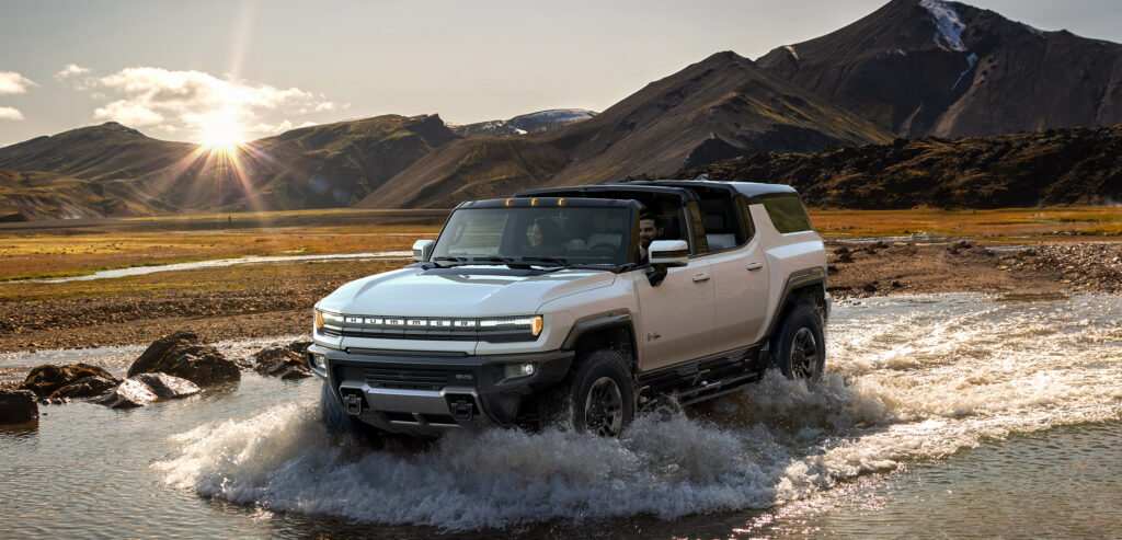 The GMC Hummer EV SUV is an all-electric off-roader set to debut in 2023