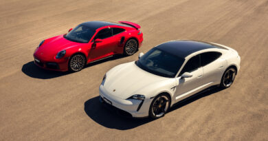 Porsche 911 Turbo and Porsche Taycan Turbo S go head to head at The Bend in South Australia