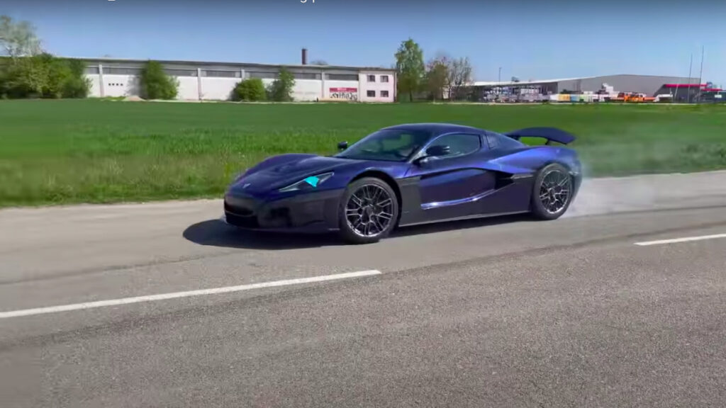 Pre-production Rimac C_Two hypercar acceleration testing in Croatia