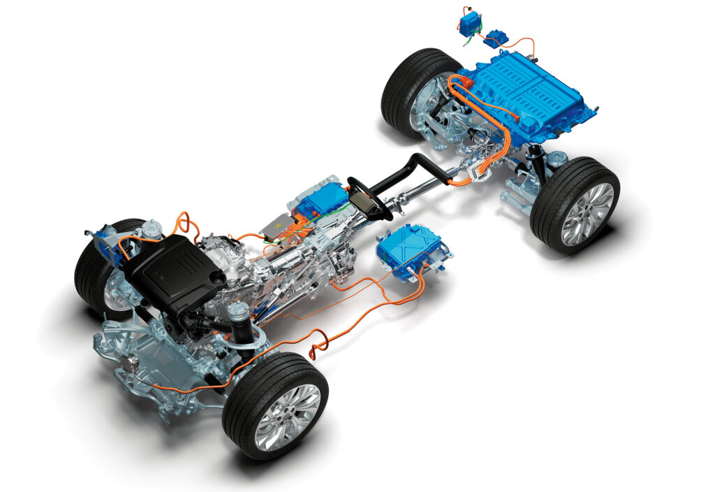 Plug-in hybrid drivetrain from a 2017 Range Rover PHEV