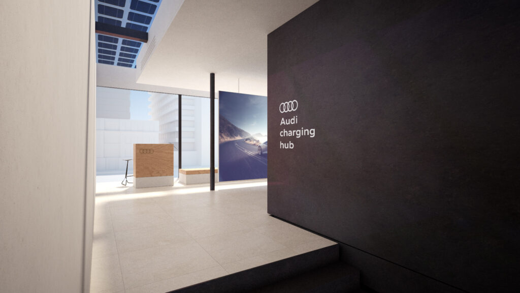 Inside the proposed Audi EV charging hub