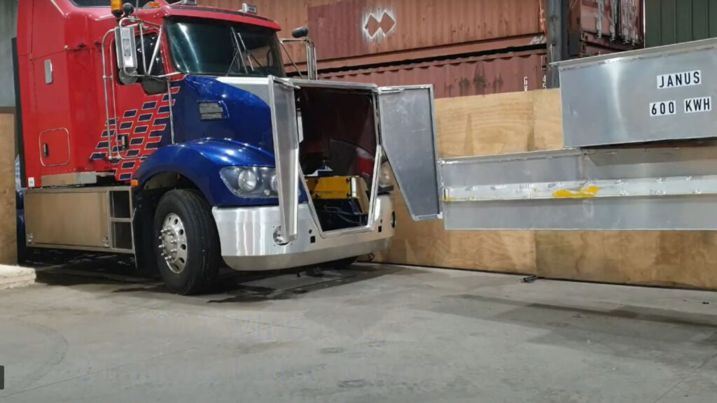 Australian company Janus Electric is launching a trial of electric trucks fitted with swappable batteries that can be exchanged in three minute