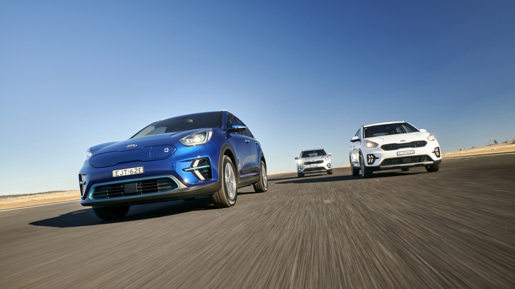 The Kia Niro SUV is available as a hybrid, plug-in hybrid and EV