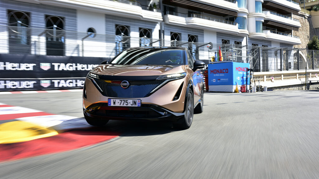 Nissan Ariya makes its public driving debut in Monaco
