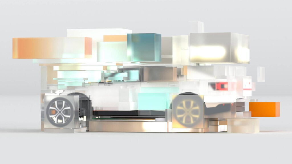 Polestar abstract image showing the car in blocks