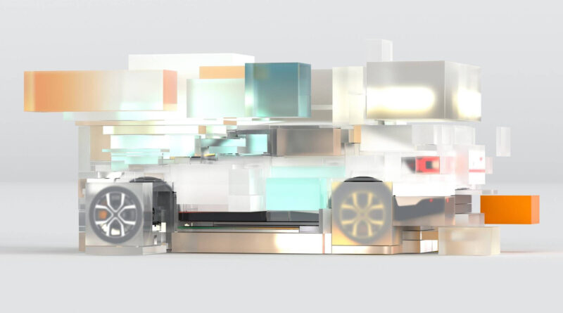 Polestar abstract image showing the car in blocks