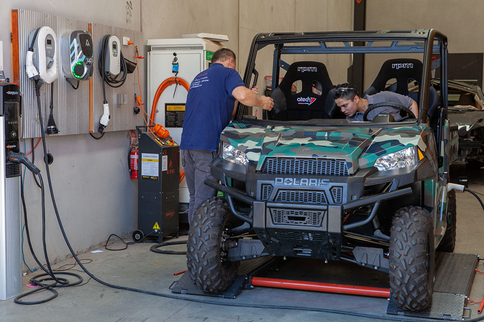 Electric Car Cafe, Melbourne, has converted a Polaris ATV to electric power