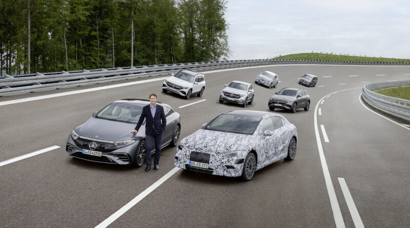 Mercedes-EQ CEO Ola Källenius with the current Mercedes-Benz EV familly. The world's oldest car maker is going all-electric by 2030, AMG an all